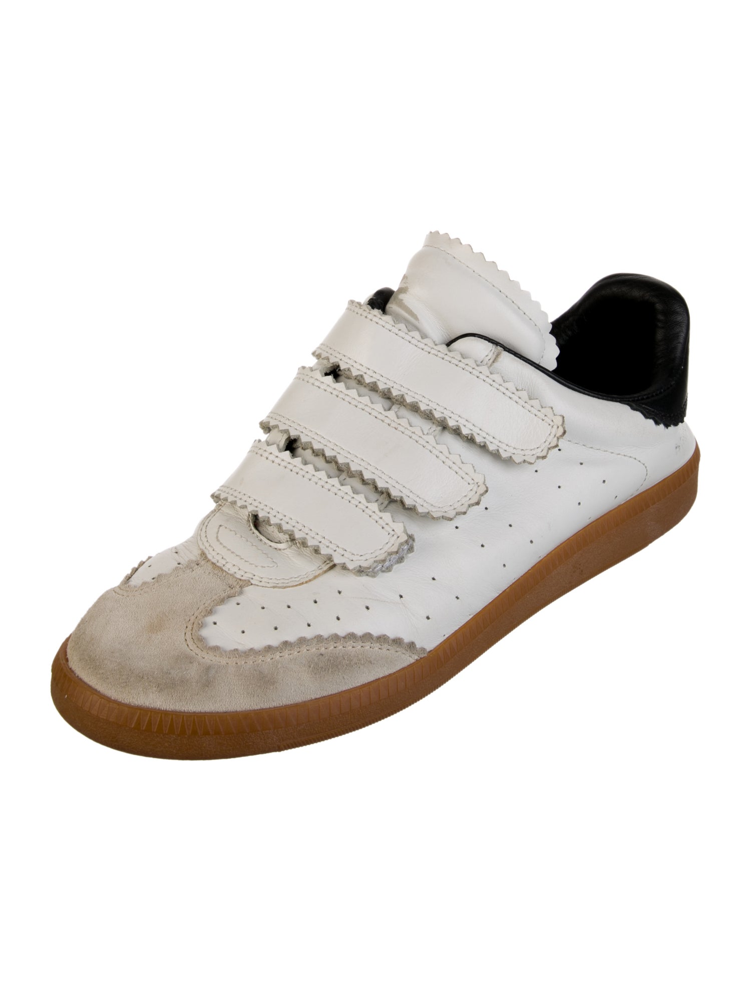 Isabel Marant Leather Colorblock Pattern Sneakers
